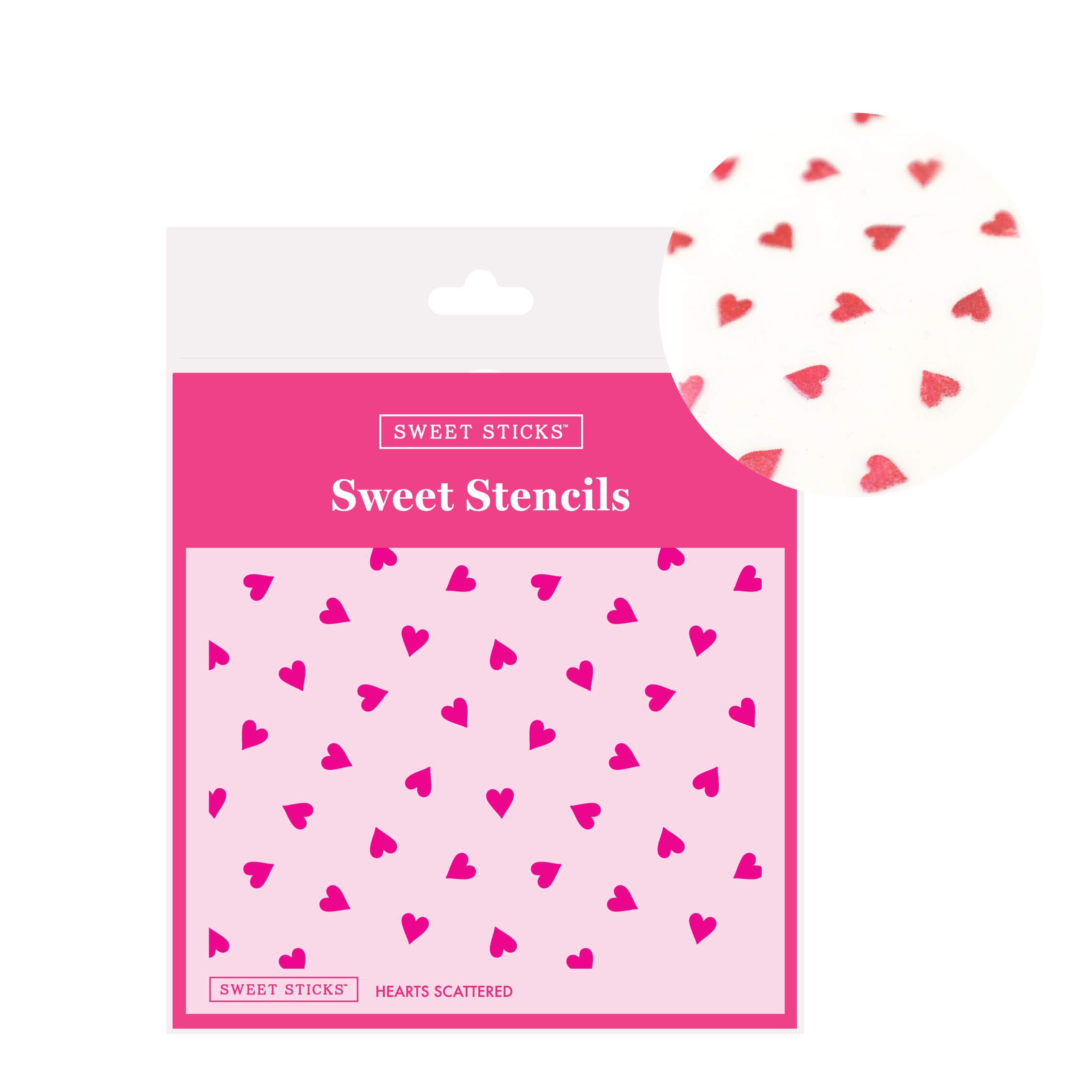 Hearts Scattered Sweet Stencil