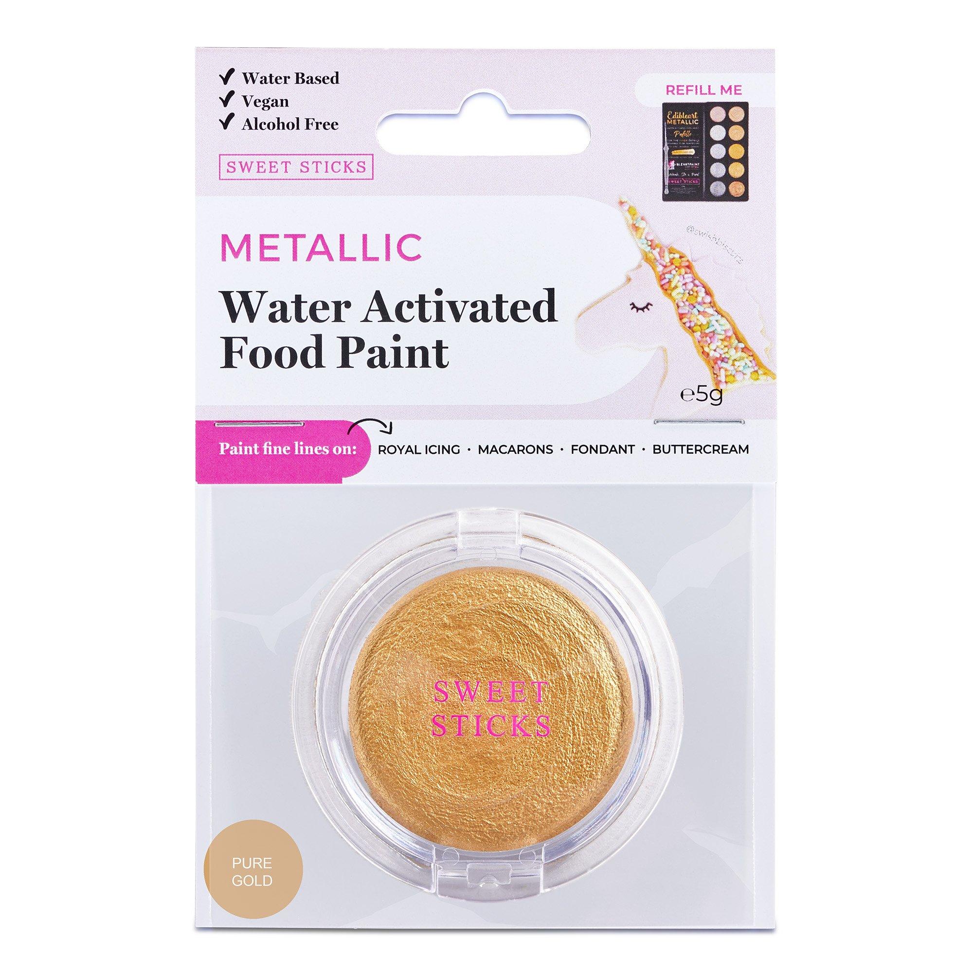 Water Activated Food Paint METALLIC PURE GOLD - Cake Decorating Central