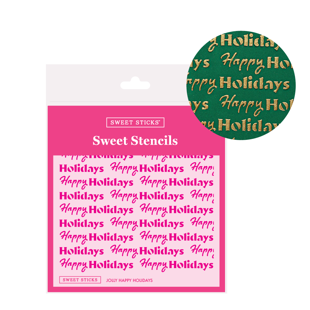 Jolly Happy Holidays Sweet Stencil