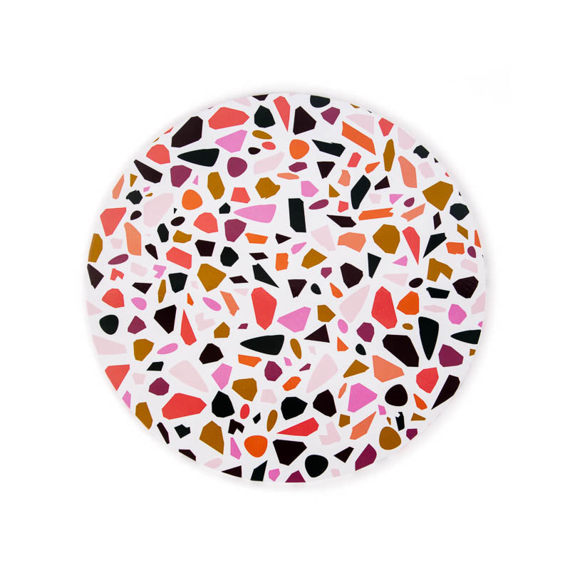ROUND 10 INCH TERRAZZO CAKE BOARD