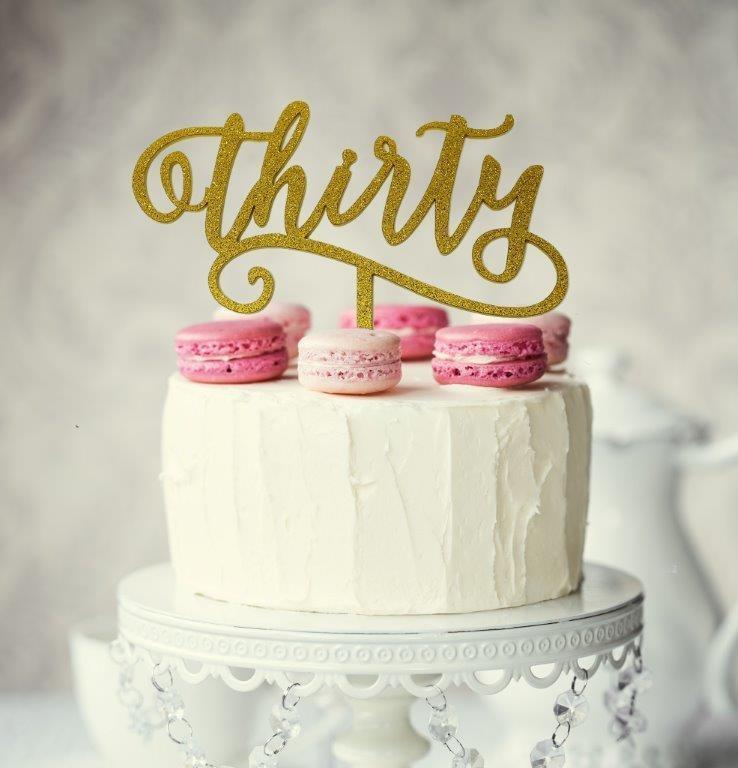 THIRTY GOLD Acrylic Cake Topper - Cake Decorating Central