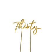 THIRTY GOLD Metal Cake Topper - Cake Decorating Central