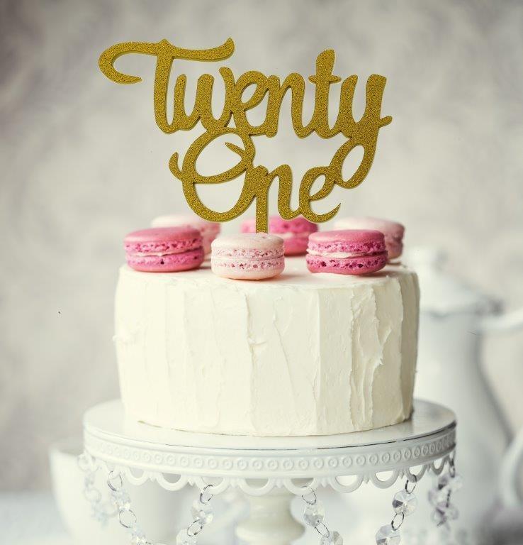 TWENTY ONE GOLD Acrylic Cake Topper - Cake Decorating Central