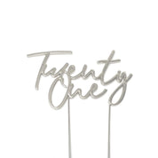 TWENTY ONE SILVER Metal Cake Topper - Cake Decorating Central