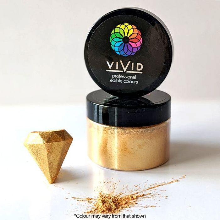VIVID ANTIQUE SHIMMER GOLD EDIBLE METALLIC DUST 50G - Cake Decorating Central