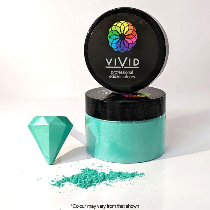 VIVID AQUAMARINE EDIBLE METALLIC DUST 50G - Cake Decorating Central