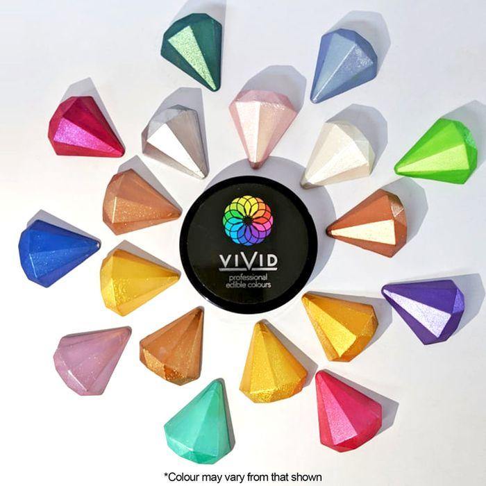 VIVID PLATNIUM WHITE SHIMMER EDIBLE METALLIC DUST 50G - Cake Decorating Central