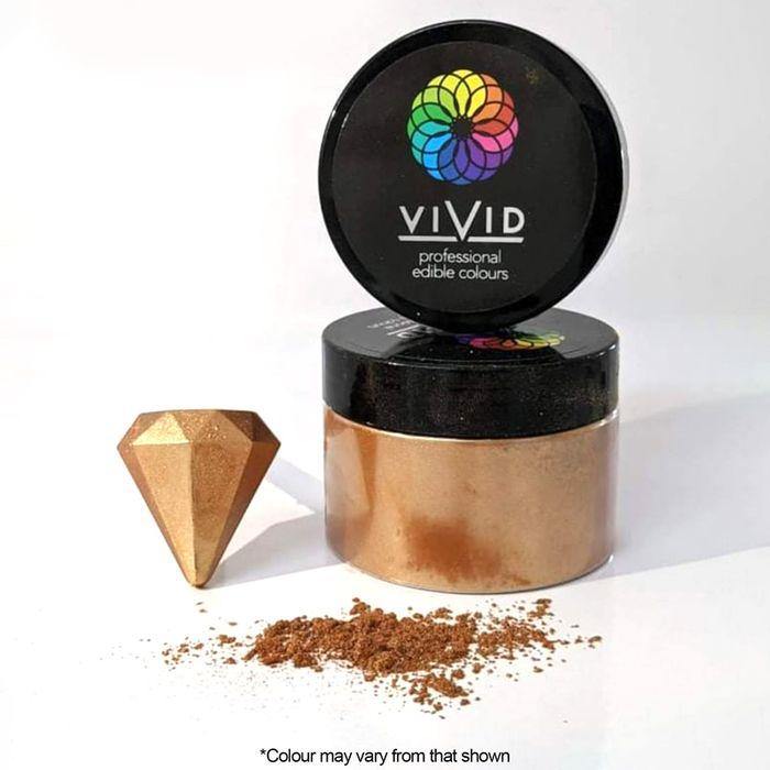VIVID SHIMMER ROSE GOLD EDIBLE METALLIC DUST 50G - Cake Decorating Central