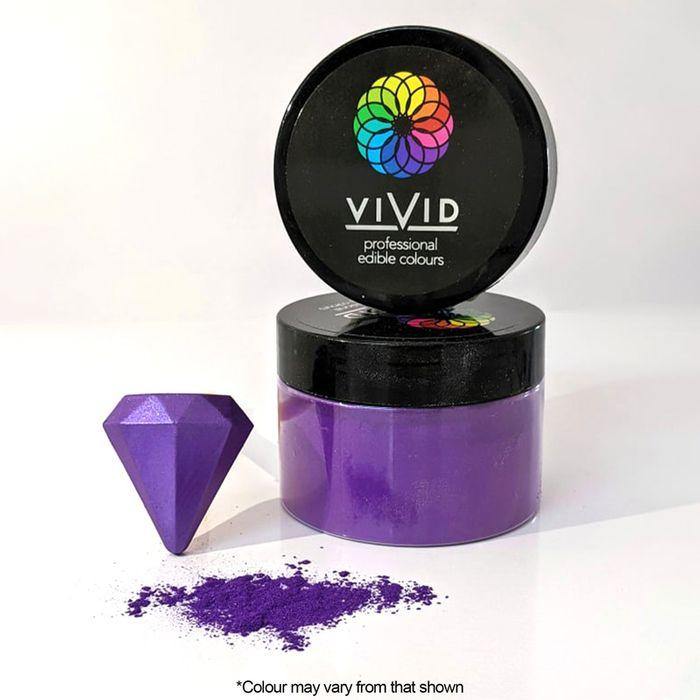 VIVID ROYAL PURPLE EDIBLE METALLIC DUST 50G - Cake Decorating Central