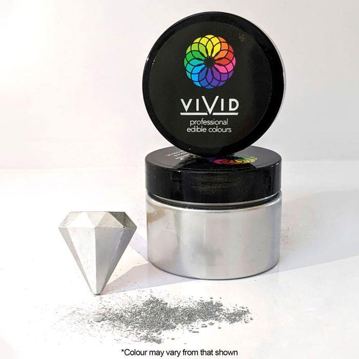 VIVID SILVER EDIBLE METALLIC DUST 50G - Cake Decorating Central