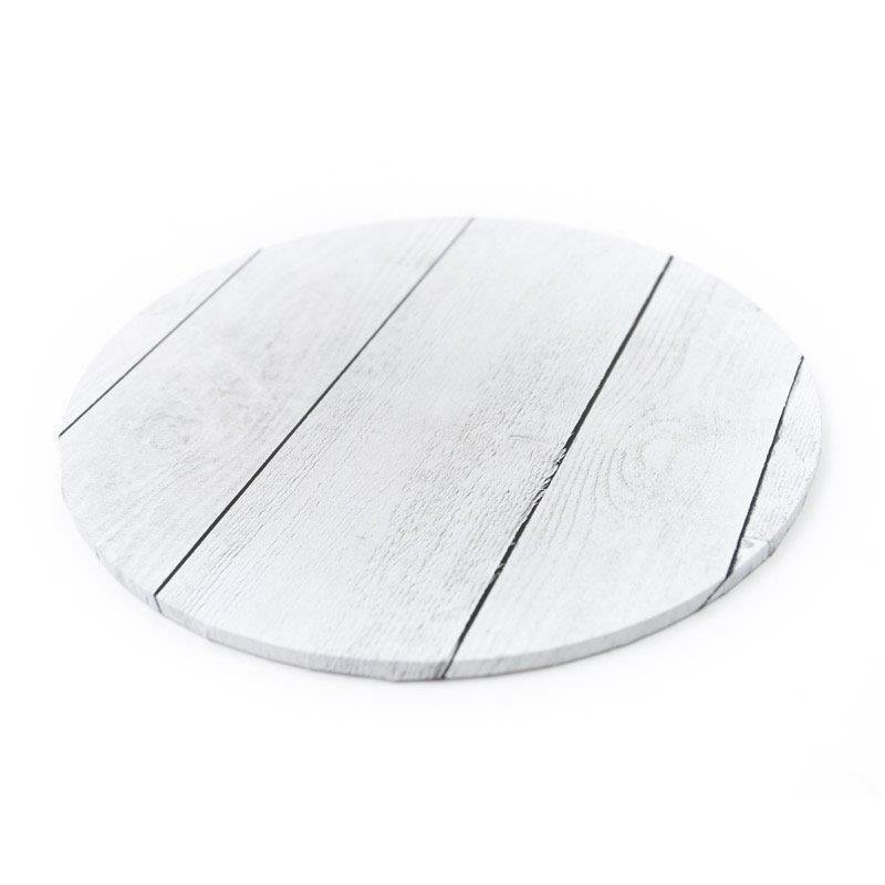 ROUND 10 INCH WHITE PLANK CAKE BOARD - Cake Decorating Central