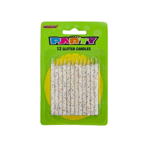 Glitter Candles WHITE