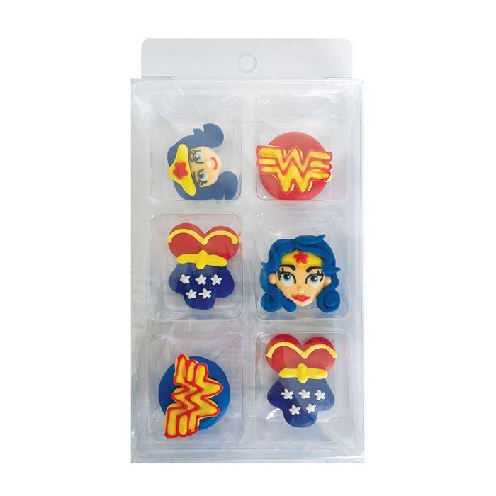 Sugar Decorations WONDER WOMAN 6 PIECE - Cake Decorating Central