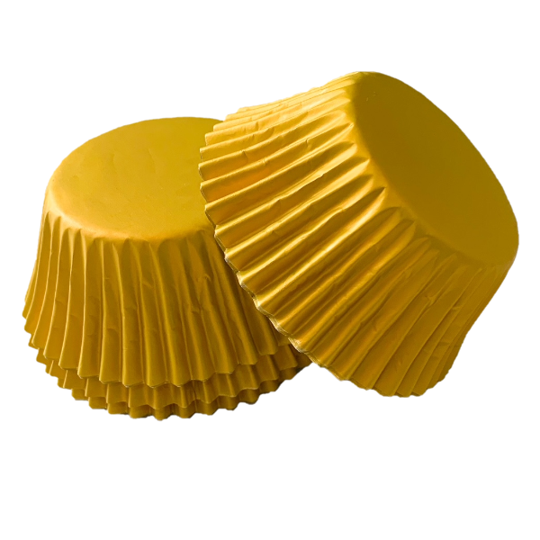 YELLOW Foil Muffin Papers 50pk